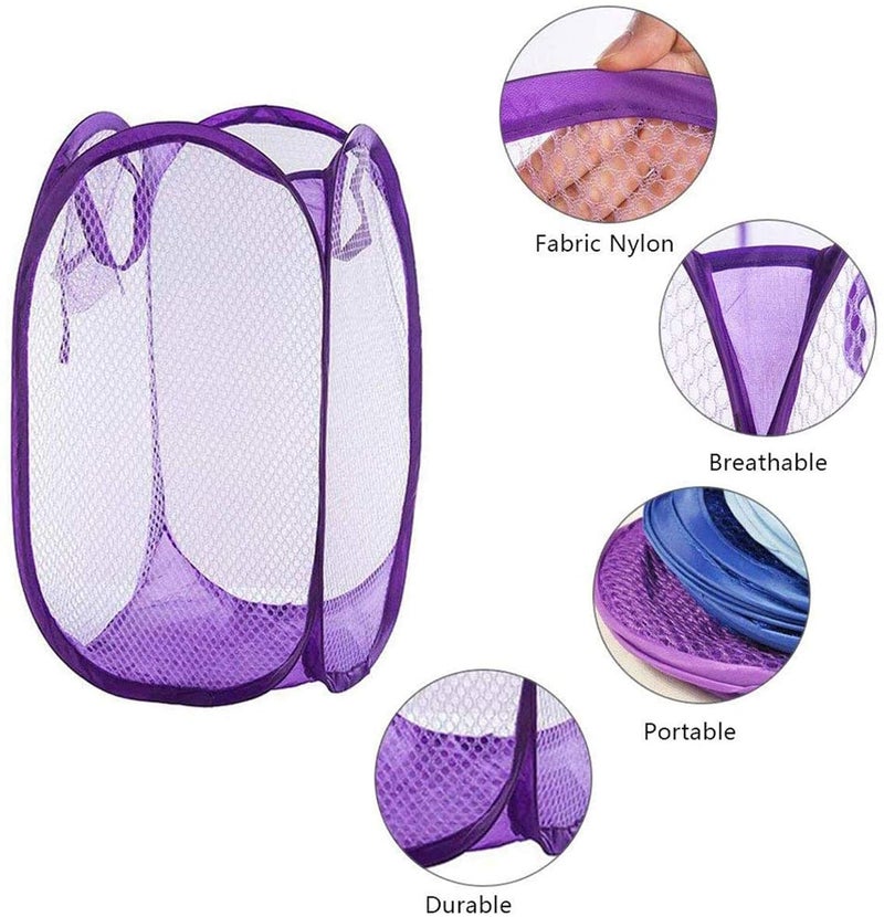 Kuber Industries 2 Pieces Nylon Mesh Laundry Basket Organizer 20 LTR (Multi) -KUBMART2755 - Image 5