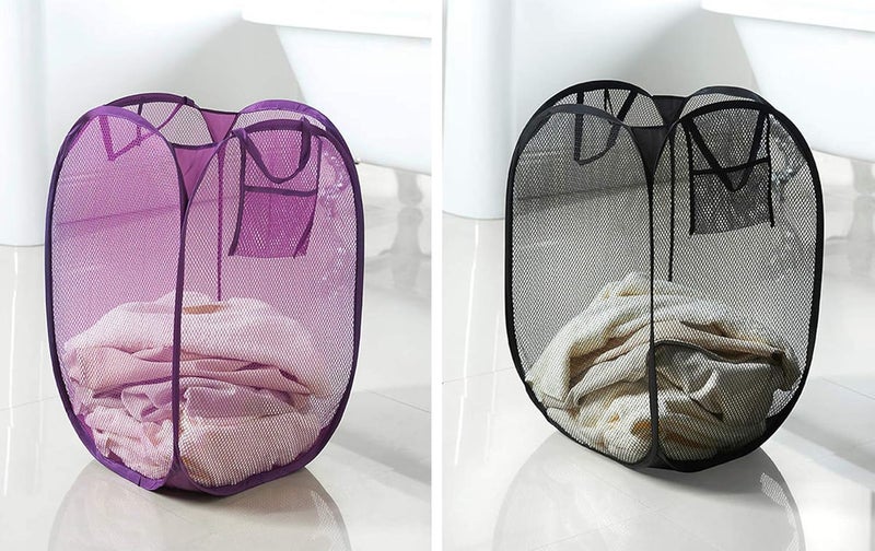 Kuber Industries 2 Pieces Nylon Mesh Laundry Basket Organizer 20 LTR (Multi) -KUBMART2755 - Image 1