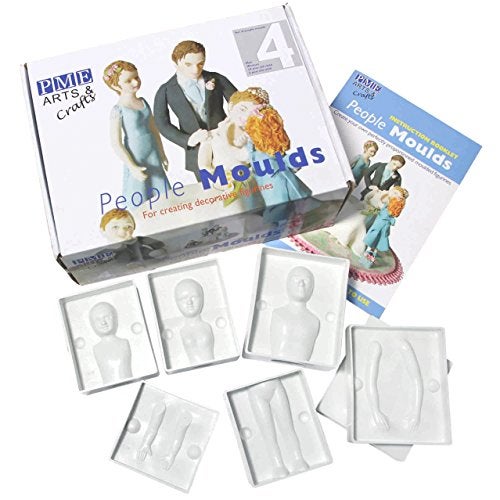 PME People Mold for Cake Decorating, Set of 4, Standard, White - Image 1