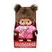 Sekiguchi 203857 Original Bebichhichi Girl Plush Toy with Pink Romper and Two Braids Approx 14 cm Large Cuddly Toy Made of Brown Plush - Image 3