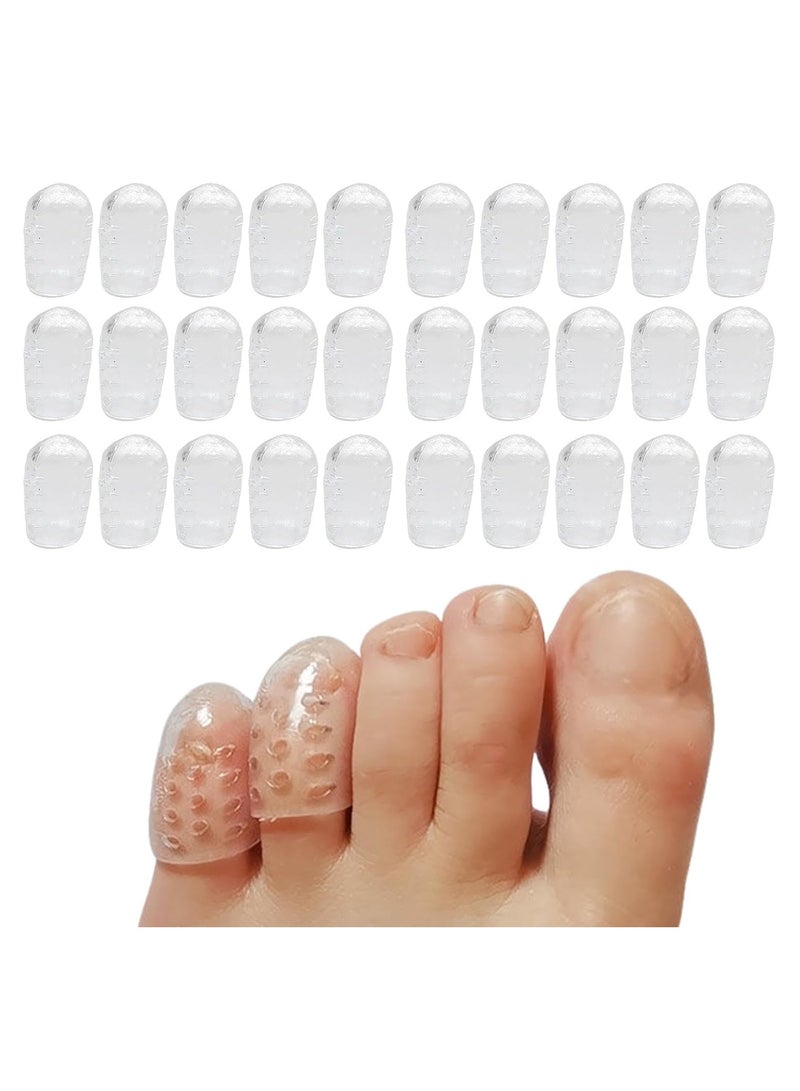 Generic Pack of 30 Silicone Toe Protectors - Toe Caps - Tube - Breathable - Breathable Toe Protectors - Loss Friction - Pain Relief for Blisters Calluses Corns - Image 1