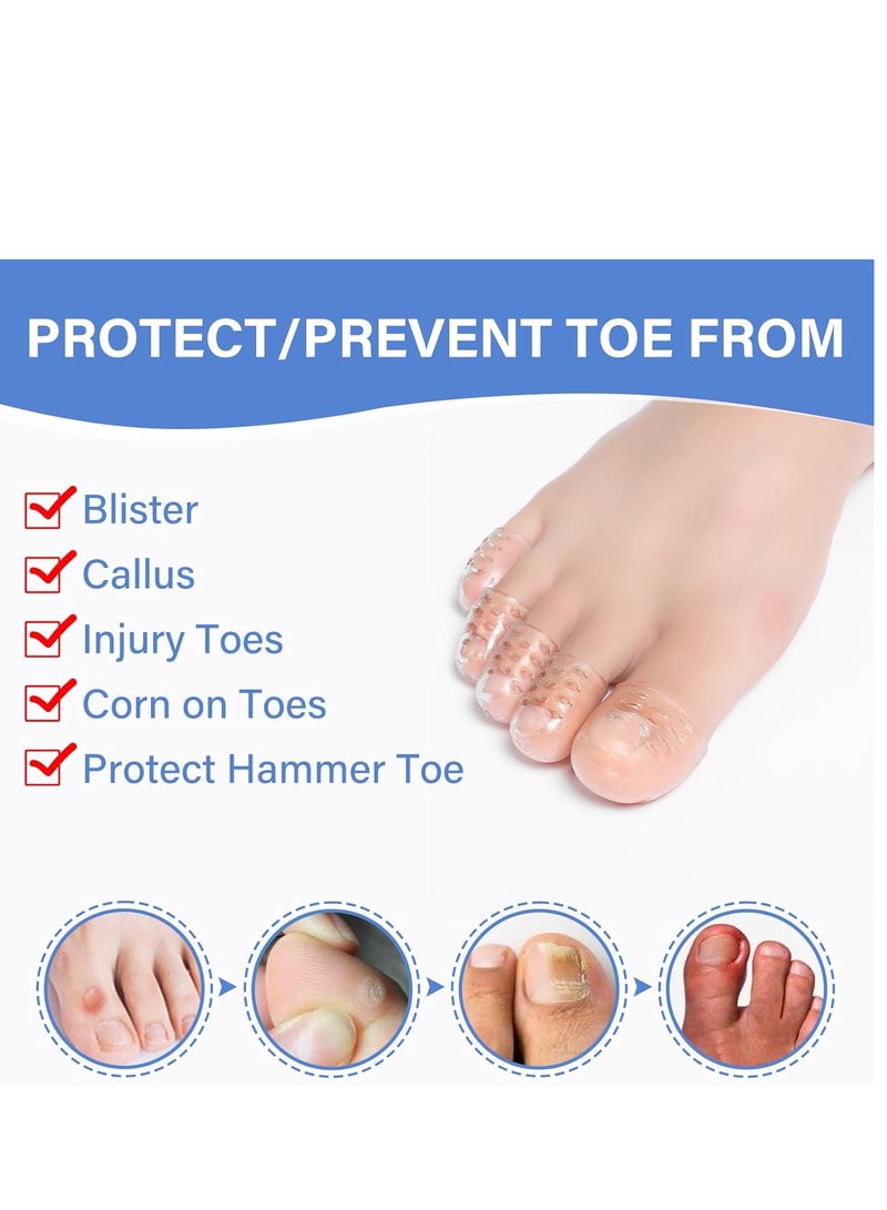 Generic Pack of 30 Silicone Toe Protectors - Toe Caps - Tube - Breathable - Breathable Toe Protectors - Loss Friction - Pain Relief for Blisters Calluses Corns - Image 4