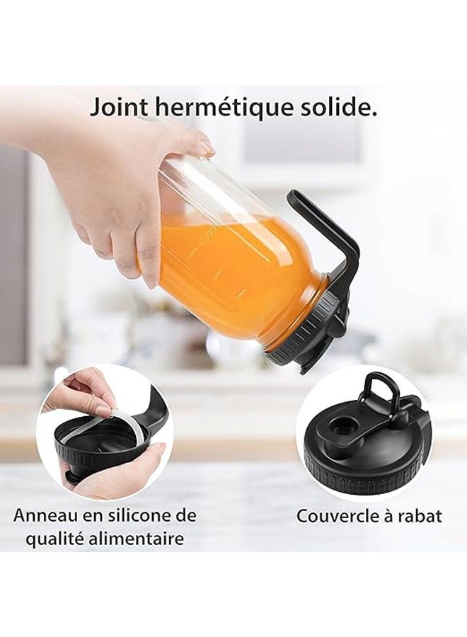 Glass jug with spout lid 2L - Large kettle waterproof kettle for water, juice, tea, milk, coffee - Wide mouth kettle with handle - Solid container - Image 4