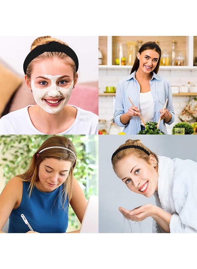 7 Pack Headbands for Women Girls Headbands Non Slip Hairbands Cute Hair Accessories Multi-style Headband Black - Image 4