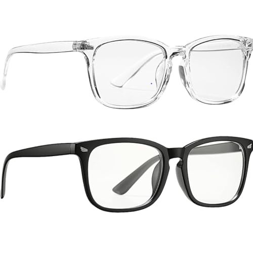 IFLASH Blue Light Blocking Glasses Gaming Filter Transparent Square Eyeglasses for Eye Protection Men Women, Computer/Tablet/Laptop/Mobile/TV, Anti-blue & Anti eyestrain (BLACK & CLEAR) - Image 5