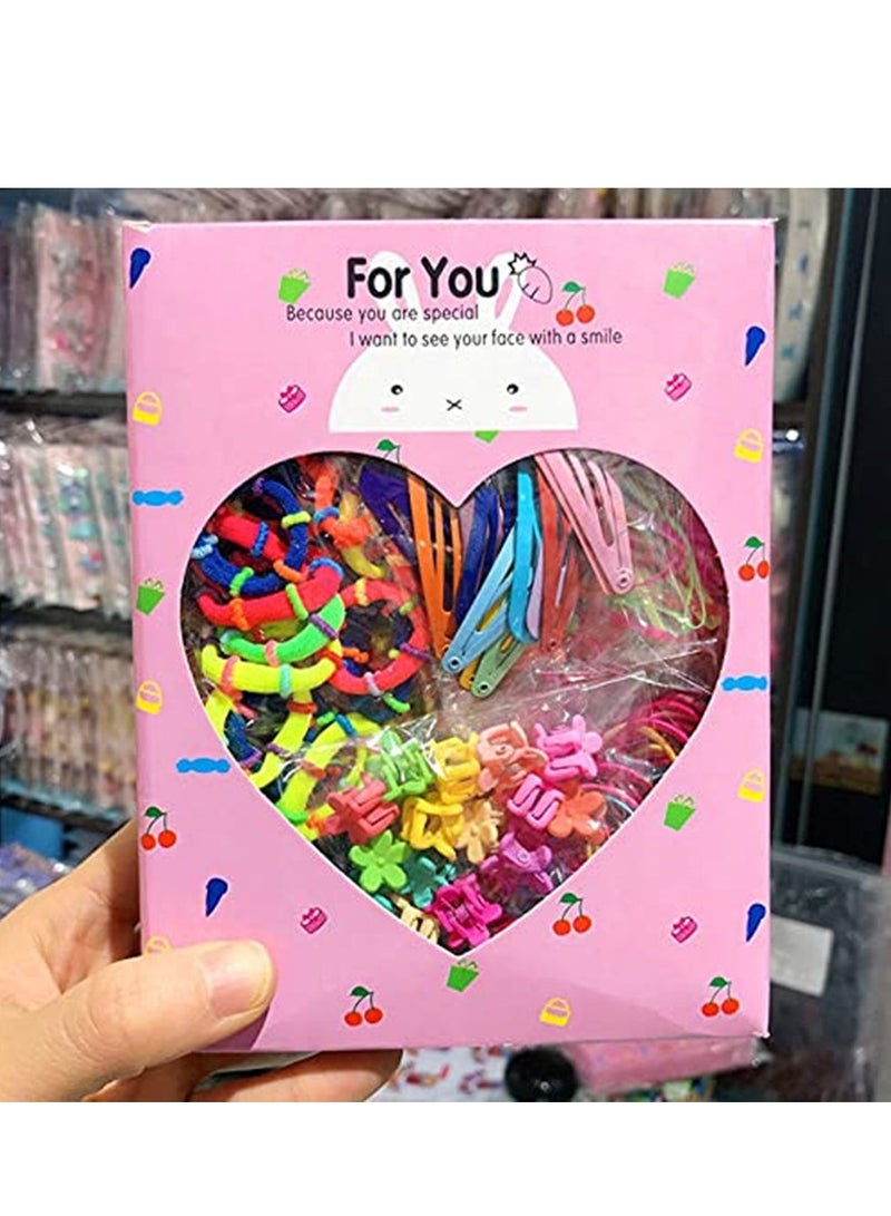 general 790 pcs Hair Tie Set for Girls Toddler Kids Hair Accessories Colorful Ponytail Holders Rubber Bands with Ice Cream Hair Clips - Image 3