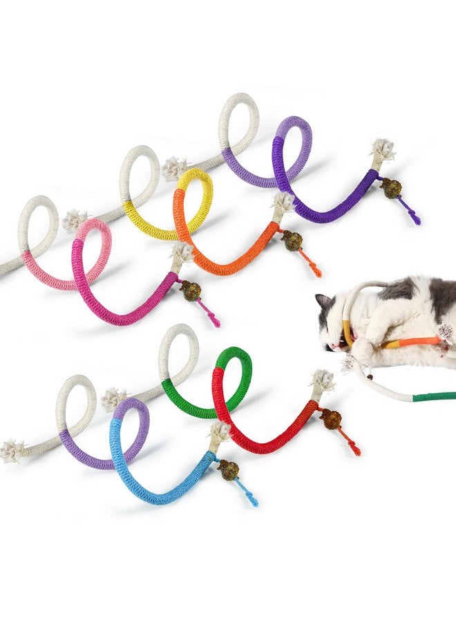 Huakaile - Huakaile 5 Pack Colorful Cat Chew Rope Toy Set, Interactive Cat Nip Toys with Silvervine Fruit, Large Handmade Cat Teeth Cleaning Toy for Indoor Bored Kitten Kitty Pet Biting (5 Colors) - Image 1