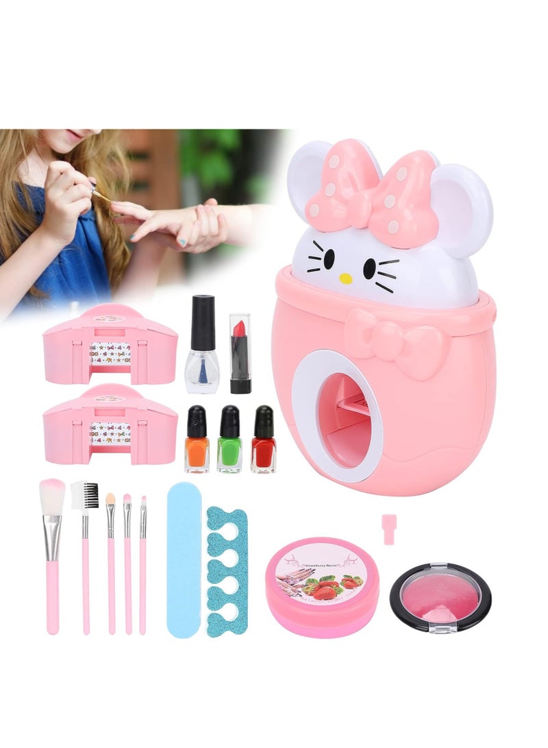 MUMS PLANET Kids Nail Art and Makeup Set - Pretend Play Toy for Girls, Christmas Gift, Hair Styling Accessories_ Gift for children, children's entertainment game, children's makeup, girls' makeup game - Image 2