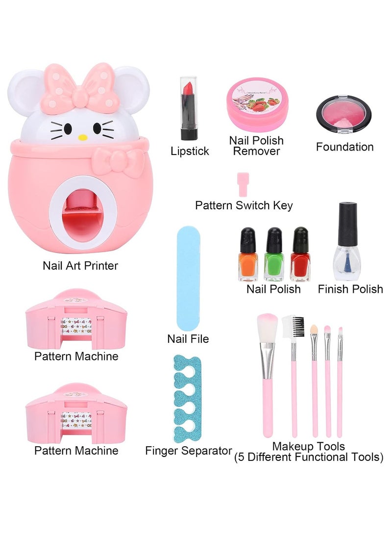MUMS PLANET Kids Nail Art and Makeup Set - Pretend Play Toy for Girls, Christmas Gift, Hair Styling Accessories_ Gift for children, children's entertainment game, children's makeup, girls' makeup game - Image 3