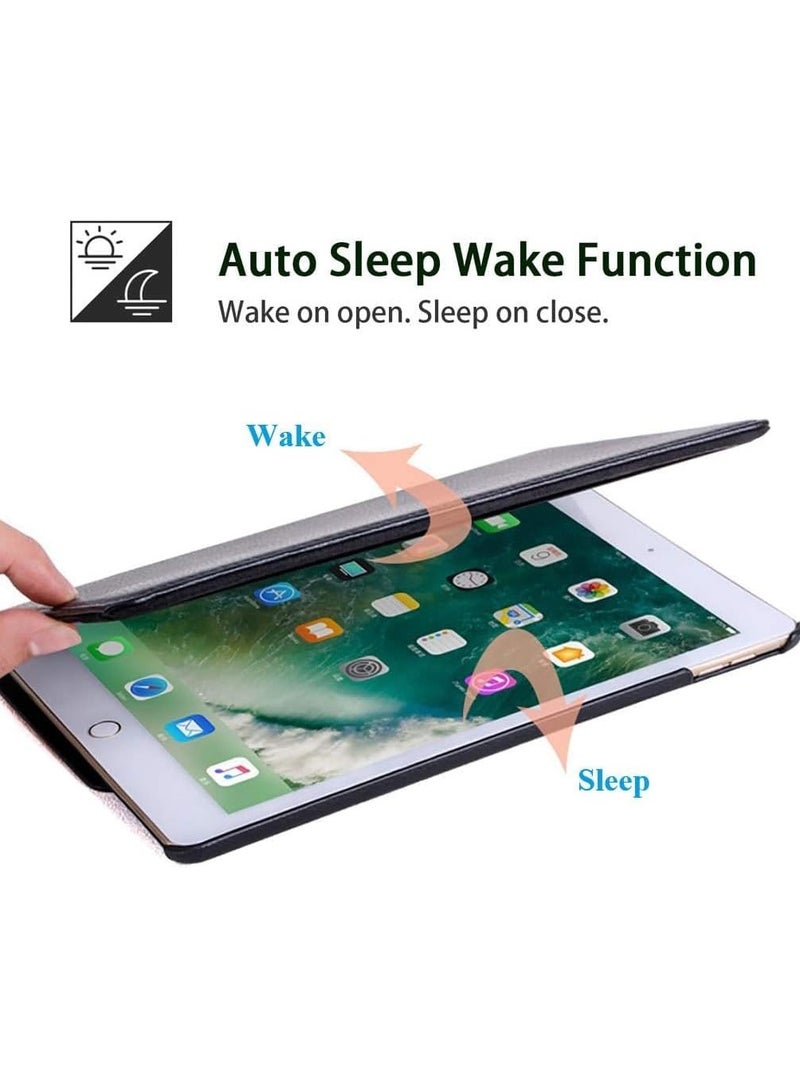 ELTRAZONE New iPad 2017 9.7" / iPad Air 2 Leather Case - 360 Degree Rotating Stand Smart Cover with Auto Sleep/Wake - Black - Image 2