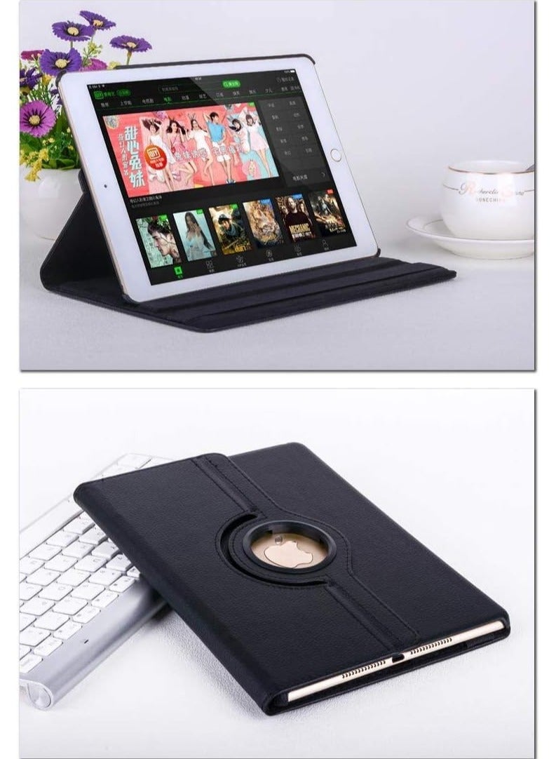 ELTRAZONE New iPad 2017 9.7" / iPad Air 2 Leather Case - 360 Degree Rotating Stand Smart Cover with Auto Sleep/Wake - Black - Image 5