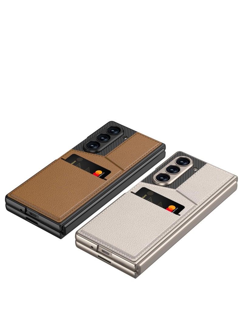 general Leather Case Compatible with Samsung Galaxy Z Fold 7 Wallet Case with Card Slot 【Built-in Screen Protector】 Full-Body Shockproof Protective Stand Cover - Image 2