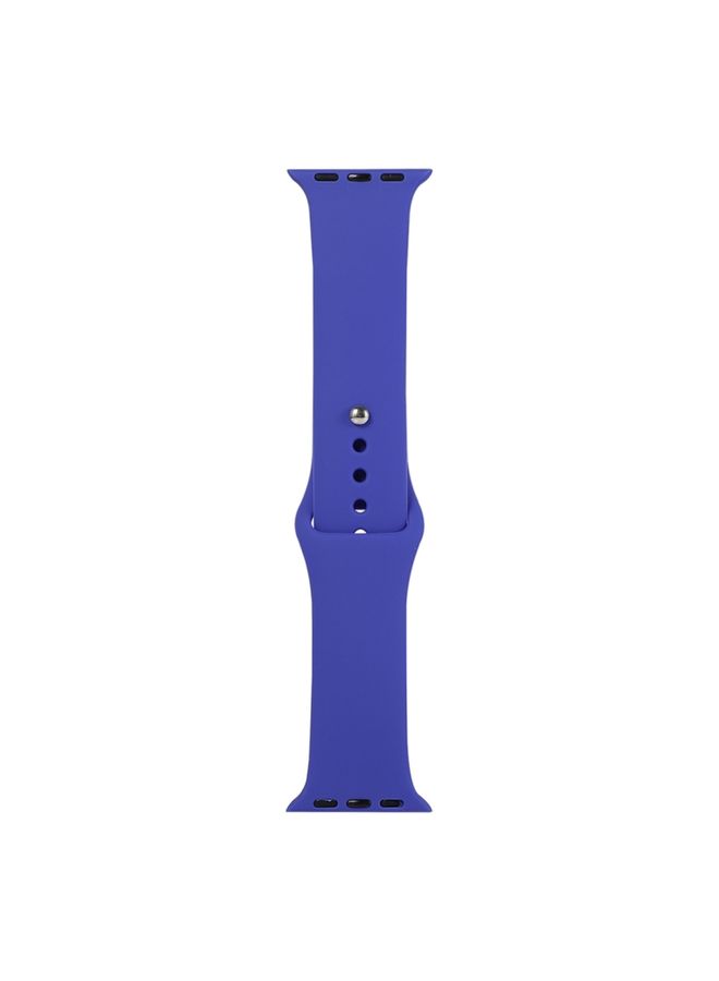 Replacement Strap For Apple Watch Series 9&8&7 41mm / SE 3&SE 2&6&SE&5&4 40mm / 3&2&1 38mm Silicone Watch Band, Short Section Female Deep Sapphire 