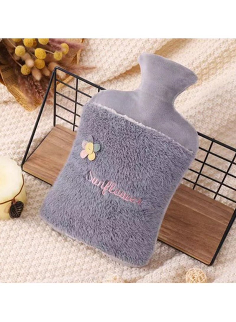 Sunflower Hot Water Bottle with Soft Hand Pocket Cover Soft Plush Hand Waist Warmer Cover 1.8L Large Capacity Hot Water Bag for Pain Relief Neck & Shoulders Feet Warmer, Menstrual Cramps, Hot & Cold - Image 1