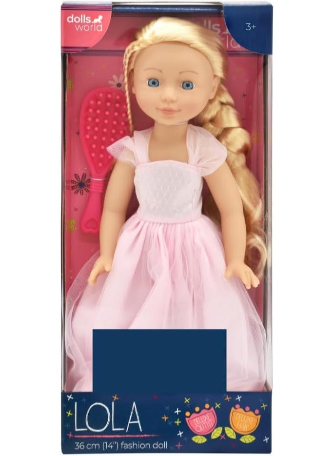 Dolls World Peterkin Lola 14-Inch Soft Fashion Doll with Moving Arms & Legs – Cuddly & Batheable Doll Toy for Kids 18 Months+ - Image 1