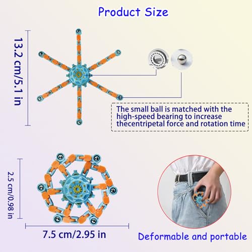 Sqlhrke 30 Pack Sensory Fidget Spinner ToysStress Relief Treasure Box Toys for Classroom PrizesPinata Easter Basket Goodie Bag Stuffers Birthday Gifts Party Favors for Kids Adults - Image 5
