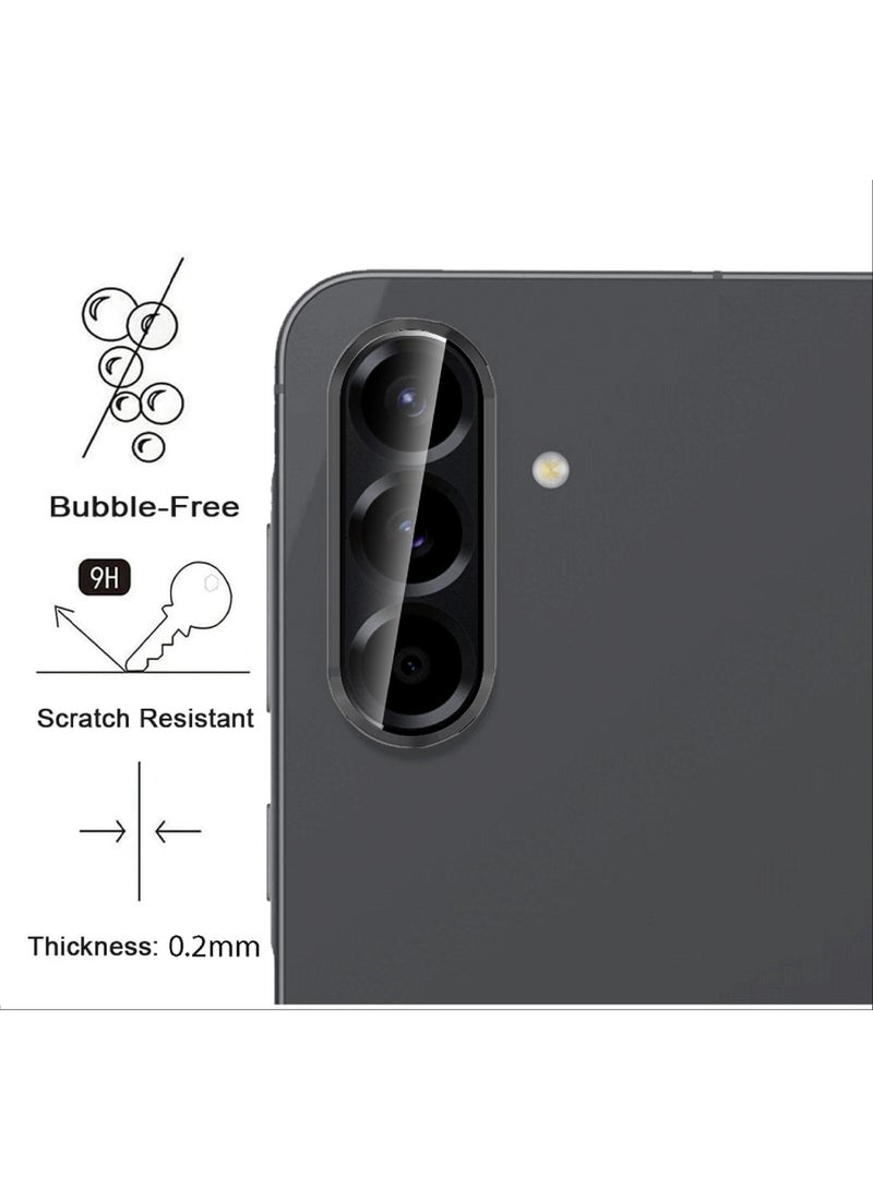 واقي عدسة الكاميرا لهاتف سامسونج A56، تصميم حلقة معدنية، غطاء شاشة من الزجاج المقوى، حماية كاملة (أسود) - Image 4