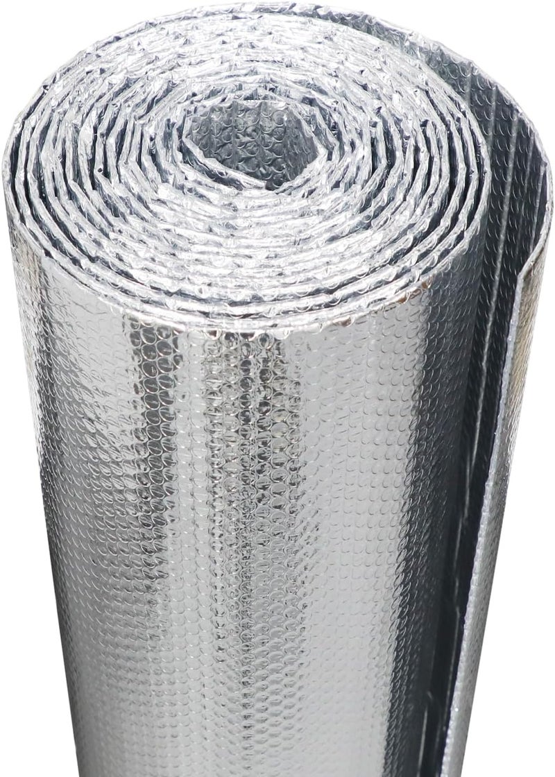 AGHITG Window Insulation for Summer Heat,Bubble Reflective Insulation Roll 16" x 10 FT, Reflective Window Film Heat Blocker, Garage Insulation, RV Window Insulation. - Image 1