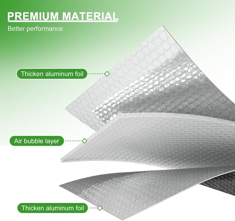 AGHITG Window Insulation for Summer Heat,Bubble Reflective Insulation Roll 16" x 10 FT, Reflective Window Film Heat Blocker, Garage Insulation, RV Window Insulation. - Image 2