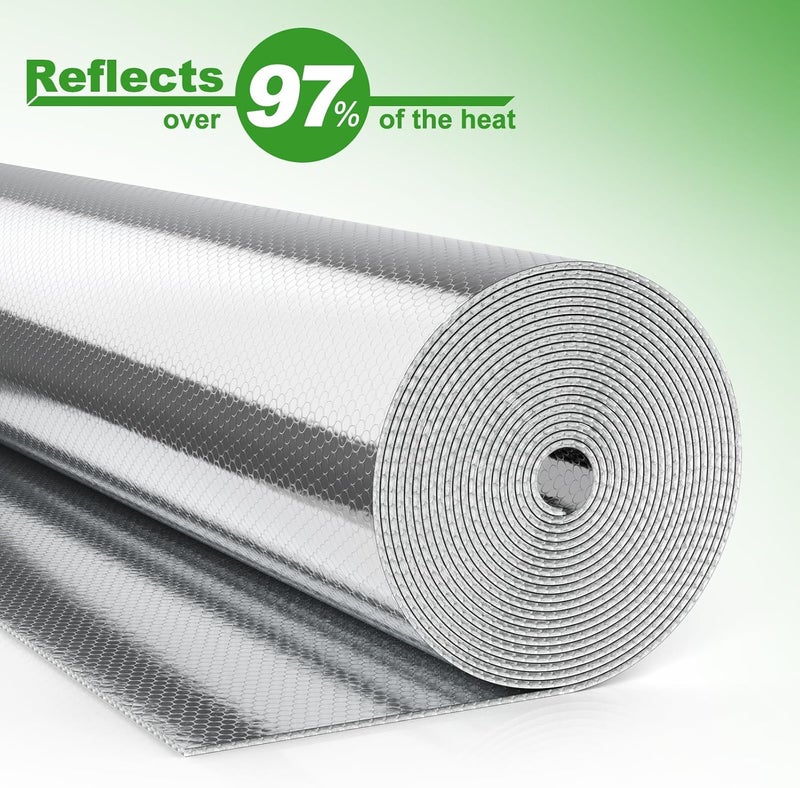 AGHITG Window Insulation for Summer Heat,Bubble Reflective Insulation Roll 16" x 10 FT, Reflective Window Film Heat Blocker, Garage Insulation, RV Window Insulation. - Image 3