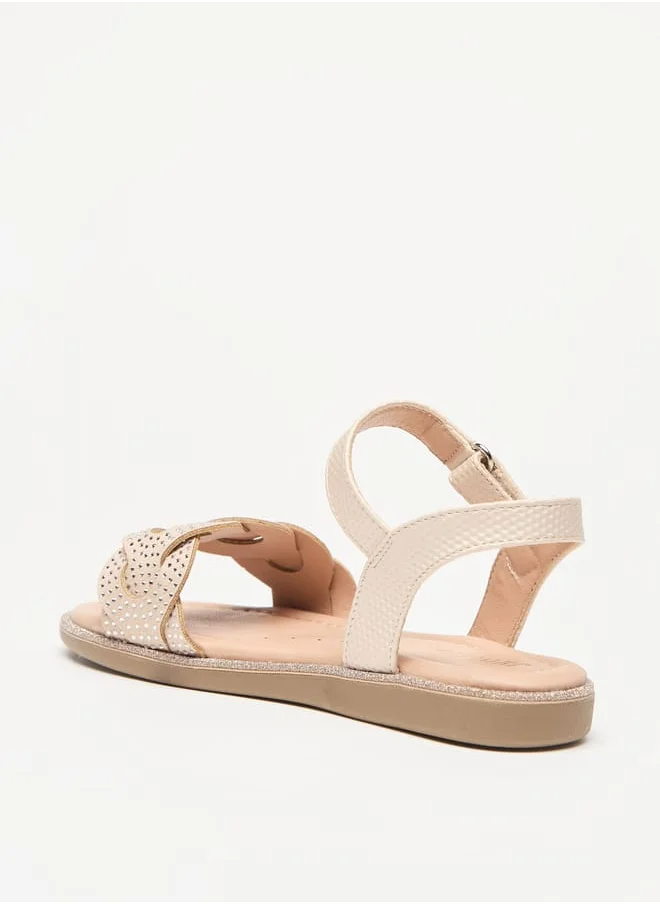 جونيورز Girls Embellished Sandals with Hook and Loop Closure