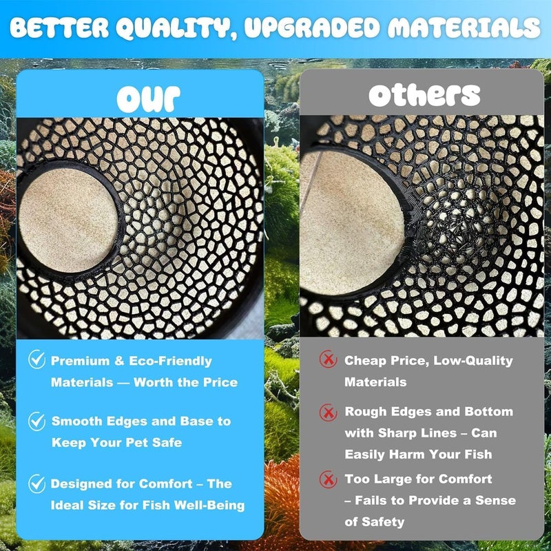 KASTWAVE Floating Betta Hide & Shrimp Cave – 3D Printed Aquarium Decor, Multi-Functional Hammock, Feeding Ring & Resting Spot for Betta, Shrimp & Small Aquatic Pets,Eco-friendly PLA, Black - Image 2