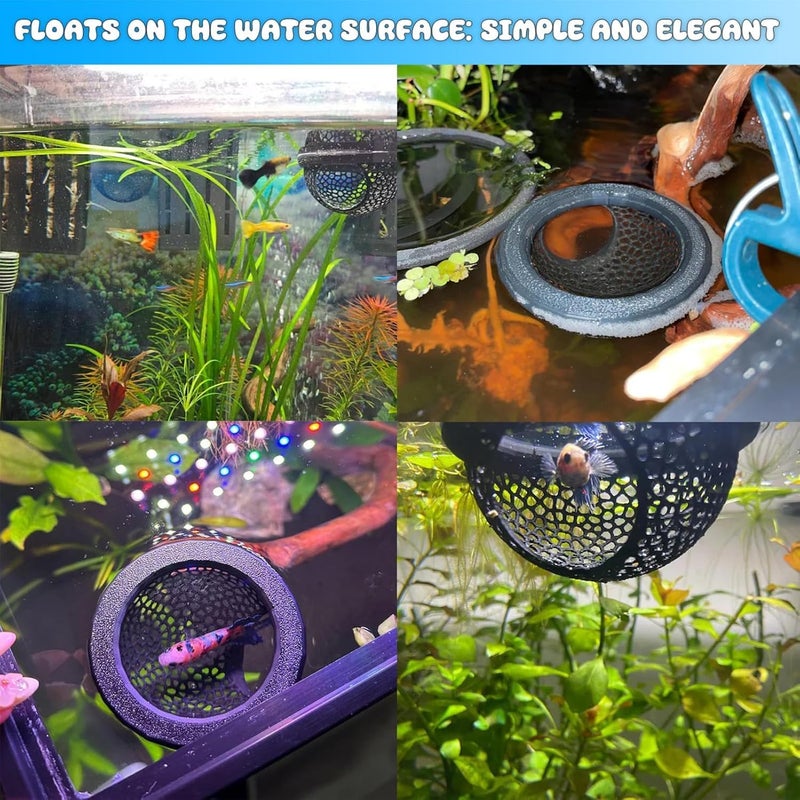 KASTWAVE Floating Betta Hide & Shrimp Cave – 3D Printed Aquarium Decor, Multi-Functional Hammock, Feeding Ring & Resting Spot for Betta, Shrimp & Small Aquatic Pets,Eco-friendly PLA, Black - Image 3