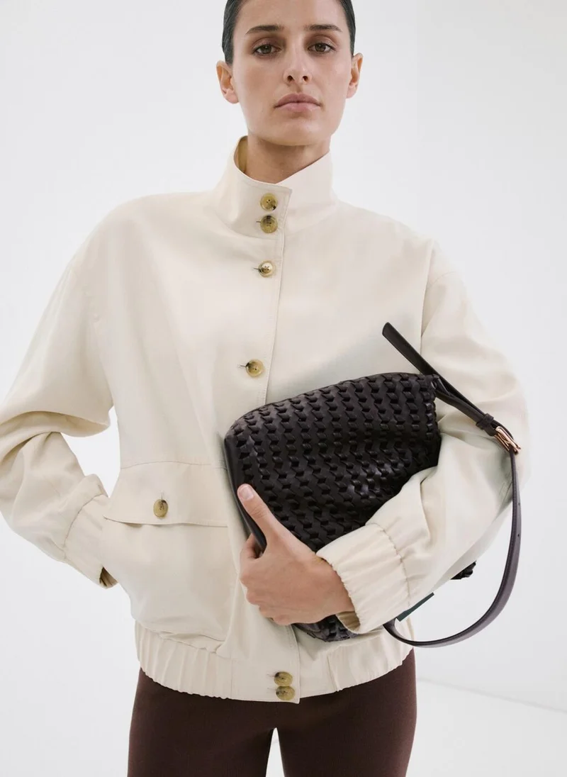MANGO Braided Shoulder Bag