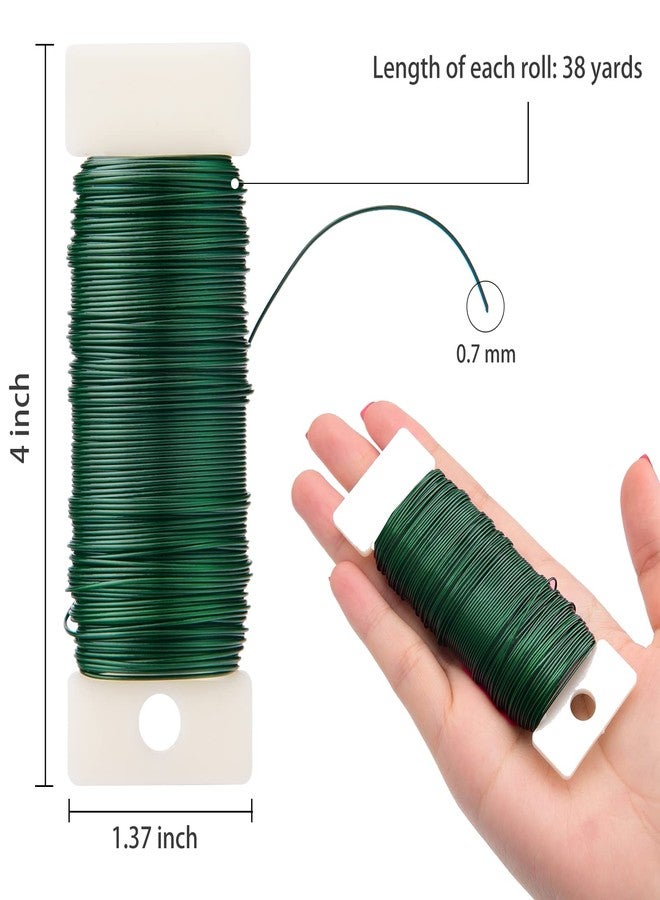 Hapeper 22 Gauge Floral Flexible Paddle Wire for Christmas Wreath Tree, Flower Arrangements, 3 Pack 114 Yards (Green) - Image 3