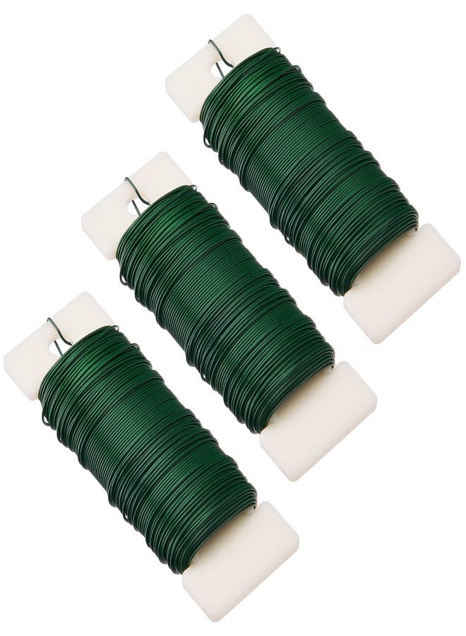 Hapeper 22 Gauge Floral Flexible Paddle Wire for Christmas Wreath Tree, Flower Arrangements, 3 Pack 114 Yards (Green) - Image 1