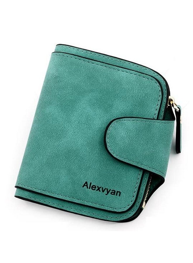 Alexvyan Small Bi-Fold Women's Leather Purse Wallet Card Organizer Female Hand Clutch Women/Ladies/Girls Wallets Credit Card Holder with Coin Pocket (Green) - Image 1