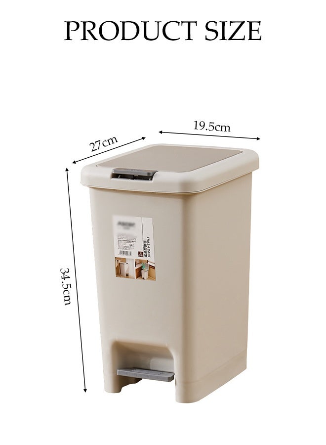 DUNISO Trash Can with Lid - Small Garbage Can, 8L Compact Garbage Can with Press Top Lid & Foot Pedal, Slim Narrow Wastebasket for Toilet, Office, Bedroom, Bathroom - Image 2