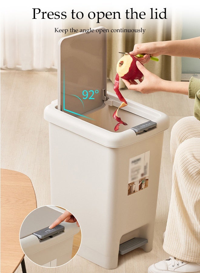 DUNISO Trash Can with Lid - Small Garbage Can, 8L Compact Garbage Can with Press Top Lid & Foot Pedal, Slim Narrow Wastebasket for Toilet, Office, Bedroom, Bathroom - Image 3