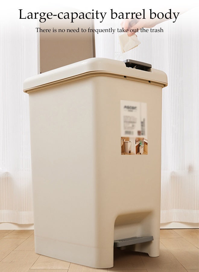 DUNISO Trash Can with Lid - Small Garbage Can, 8L Compact Garbage Can with Press Top Lid & Foot Pedal, Slim Narrow Wastebasket for Toilet, Office, Bedroom, Bathroom - Image 5