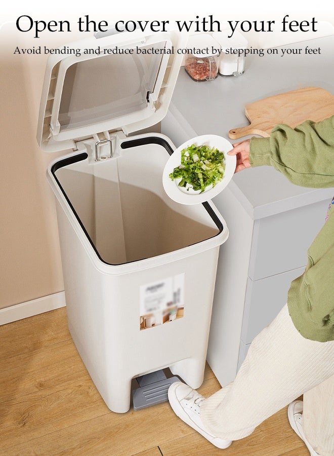 DUNISO Trash Can with Lid - Small Garbage Can, 8L Compact Garbage Can with Press Top Lid & Foot Pedal, Slim Narrow Wastebasket for Toilet, Office, Bedroom, Bathroom - Image 4