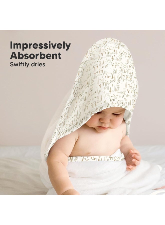KeaBabies Baby Hooded Towel - Viscose Derived from Bamboo Baby Towels, Toddler Bath Towel, Infant Towels, Large Hooded Towel, Soft Baby Towels with Hood for Girls, Babies, Newborn Boys (Wildwood) - Image 5