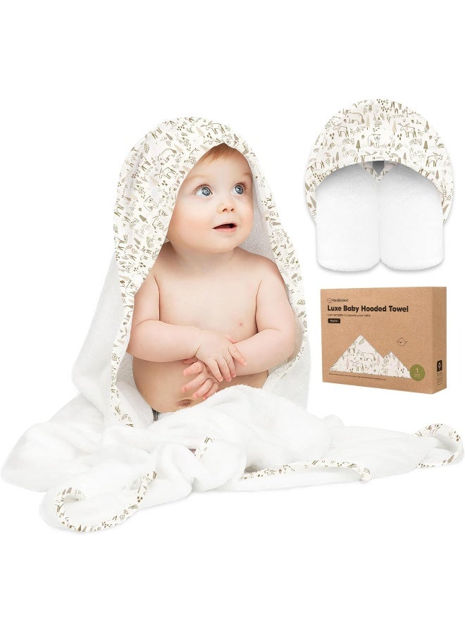 KeaBabies Baby Hooded Towel - Viscose Derived from Bamboo Baby Towels, Toddler Bath Towel, Infant Towels, Large Hooded Towel, Soft Baby Towels with Hood for Girls, Babies, Newborn Boys (Wildwood) - Image 1
