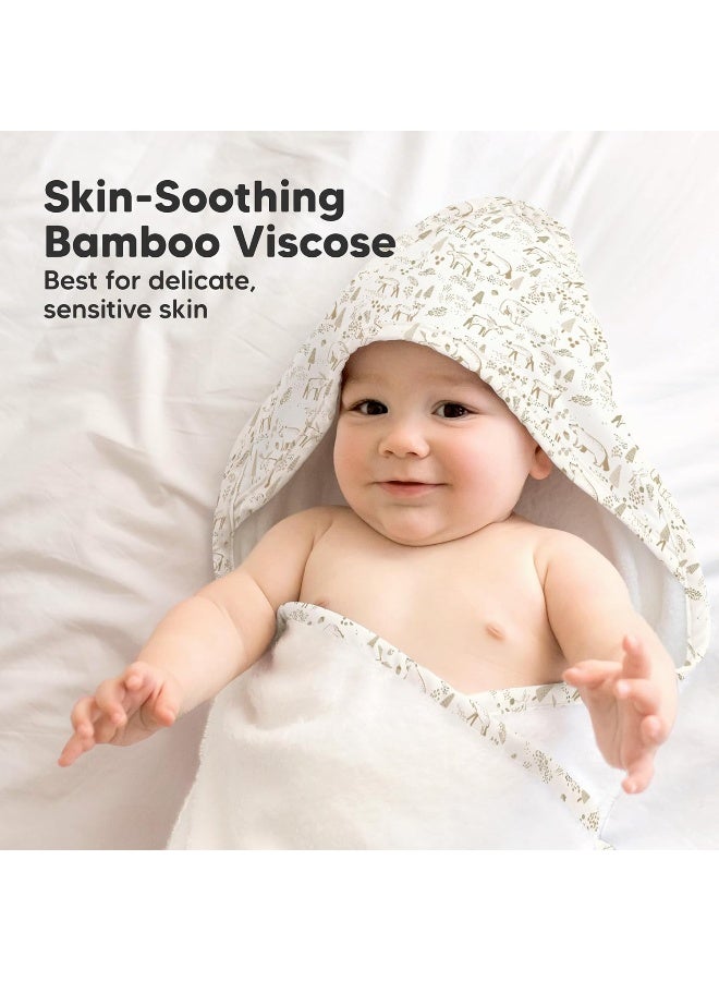 KeaBabies Baby Hooded Towel - Viscose Derived from Bamboo Baby Towels, Toddler Bath Towel, Infant Towels, Large Hooded Towel, Soft Baby Towels with Hood for Girls, Babies, Newborn Boys (Wildwood) - Image 3
