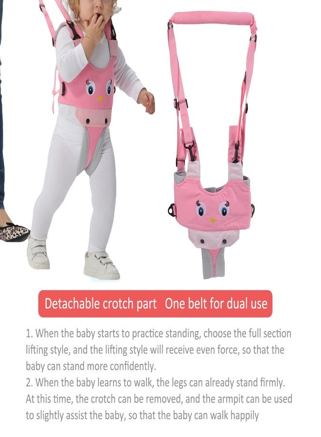 Qionia Baby Walking Harness, Infant Walking Helper, Handheld Toddler Walk Assistant Belt Walk Support Assist Trainer Tool for Infant 8 to 24 Month Old, Support Lifting Type and Pull Back Type(Pink) - Image 2