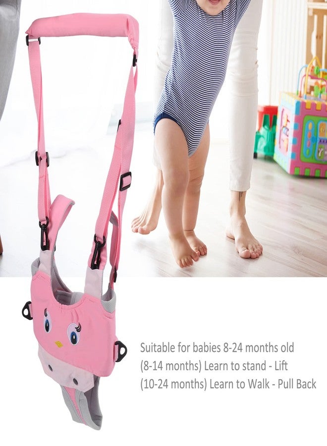 Qionia Baby Walking Harness, Infant Walking Helper, Handheld Toddler Walk Assistant Belt Walk Support Assist Trainer Tool for Infant 8 to 24 Month Old, Support Lifting Type and Pull Back Type(Pink) - Image 5