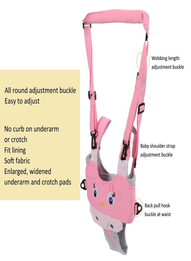 Qionia Baby Walking Harness, Infant Walking Helper, Handheld Toddler Walk Assistant Belt Walk Support Assist Trainer Tool for Infant 8 to 24 Month Old, Support Lifting Type and Pull Back Type(Pink) - Image 4