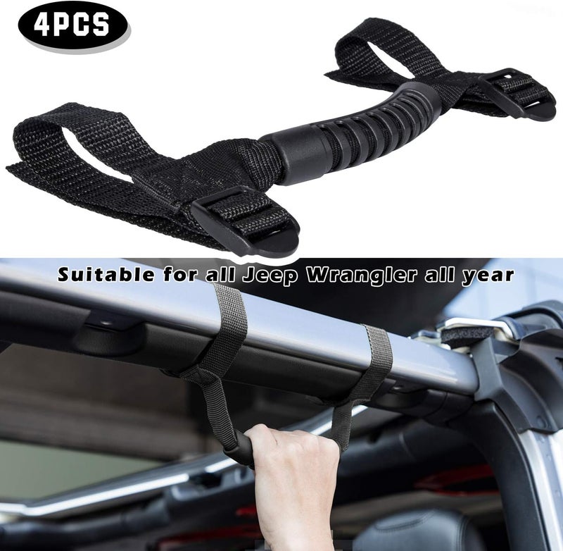 Danti Roll Bar Grab Handle for Jeep Wrangler - Black (4 Pack) - Image 2