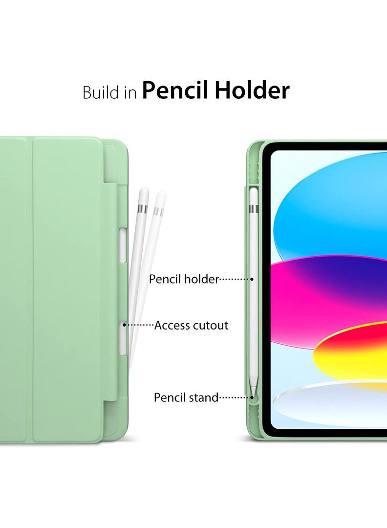 Theodor Compatible With iPad (A16) 11th Gen 11 Inch 2025/10th Gen 10.9 Inch 2022 Case with Pencil Holder, Slim Trifold Stand Protective Cover with Soft TPU Back for iPad Case 11th Gen/ 10th Gen, Auto Sleep/Wake Green - Image 4