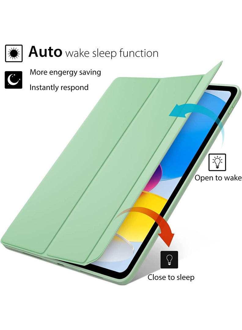 Theodor Compatible With iPad (A16) 11th Gen 11 Inch 2025/10th Gen 10.9 Inch 2022 Case with Pencil Holder, Slim Trifold Stand Protective Cover with Soft TPU Back for iPad Case 11th Gen/ 10th Gen, Auto Sleep/Wake Green - Image 5