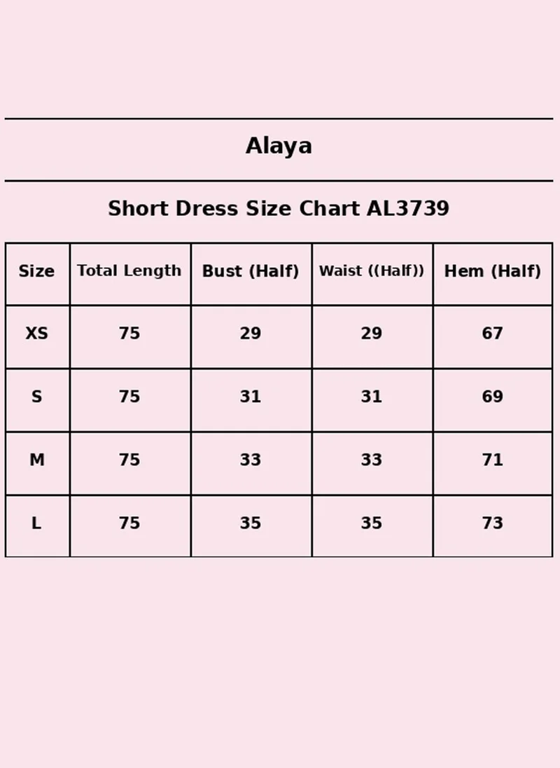 Alaya Navy Women  Elasticated Waist Cotton Short Dress -AL3739 for Women | Best Price UAE