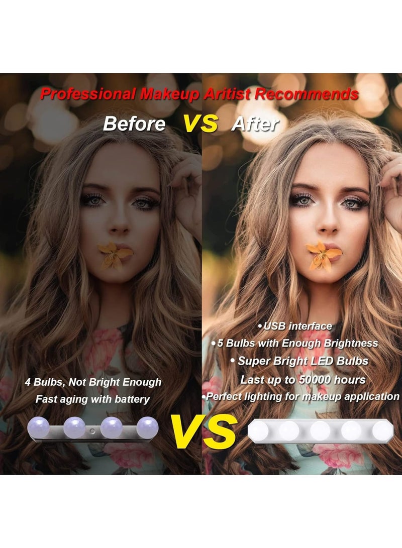 Zikra Makeup Lights for Mirror - Compact Vanity Mirror Lights Offering 3 Colors, 10 Brightness Levels, and 5 Bulbs. Perfect for Bathroom, Dressing Room, Full-Length Mirror. Ideal Gift - Image 2