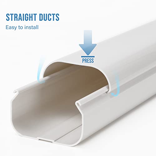 HOXHA 3" W 10Ft L Mini Split Line Set Cover Kit Air Conditioners Decorative PVC Slim Line Cover for Central AC & Heat Pumps Systems Tubing Cover - Image 5