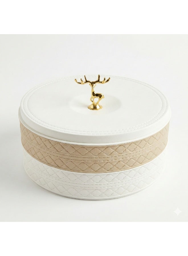 2-Tier Snack Organizer Bonbonniere with 10 Divided Sections Plastic Serving Tray for Nuts, Cookies, Kahk, Biscuits, Sweets & Ramadan Yamish - Image 1