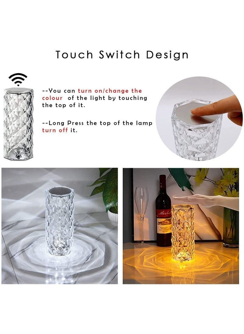 TIGER RGB Crystal Table Lamp MultiColor Remote Control Touch Dimmable LED Light USB Charging - Image 4