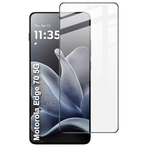 ANDYGLASSES Tempered Glass Screen Protector Compatible For Mototola Moto Edge 70 5G (Black) Edge To Edge Full Screen Coverage With Easy Installation Kit,Pack Of 1 - Image 1